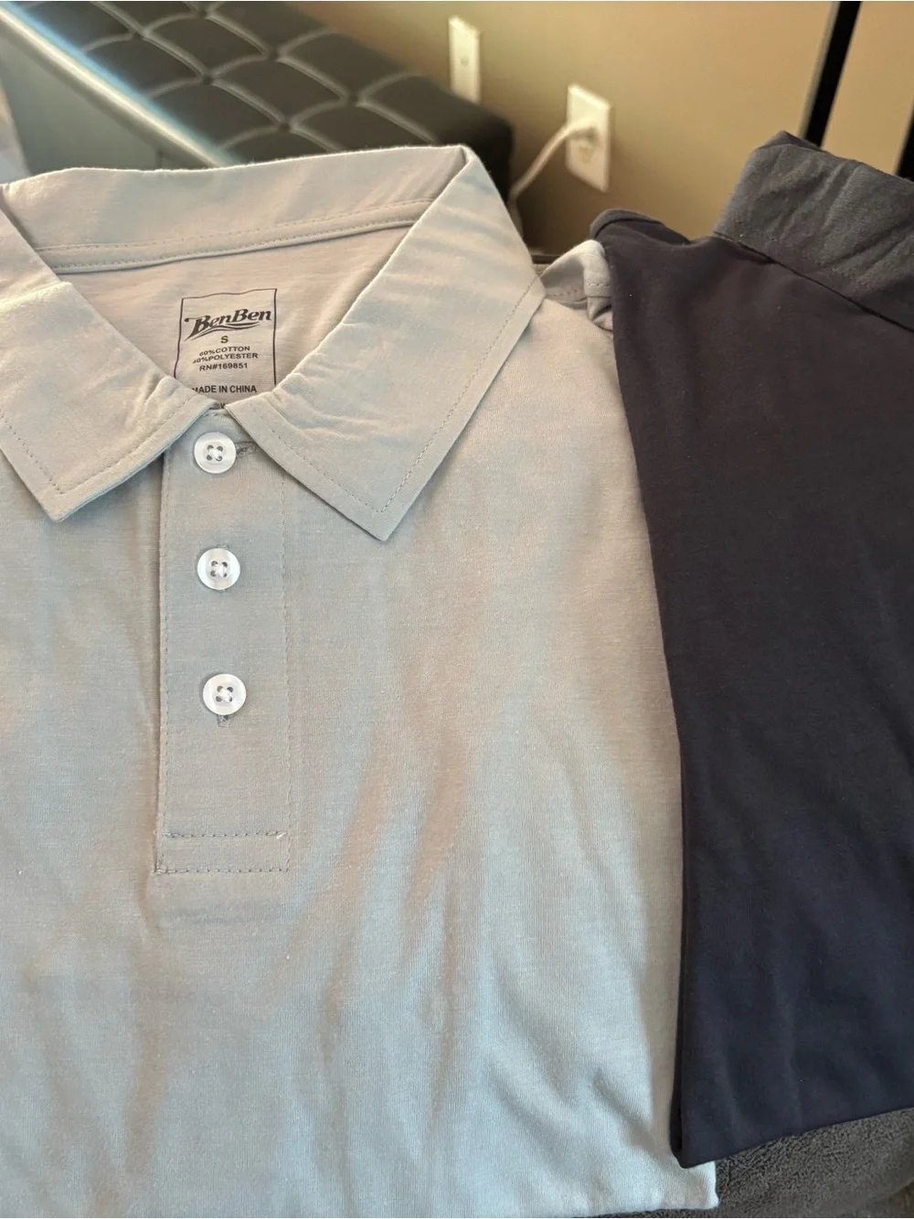 Long-Sleeve Polo Shirt in Black - Picture 6 of 6